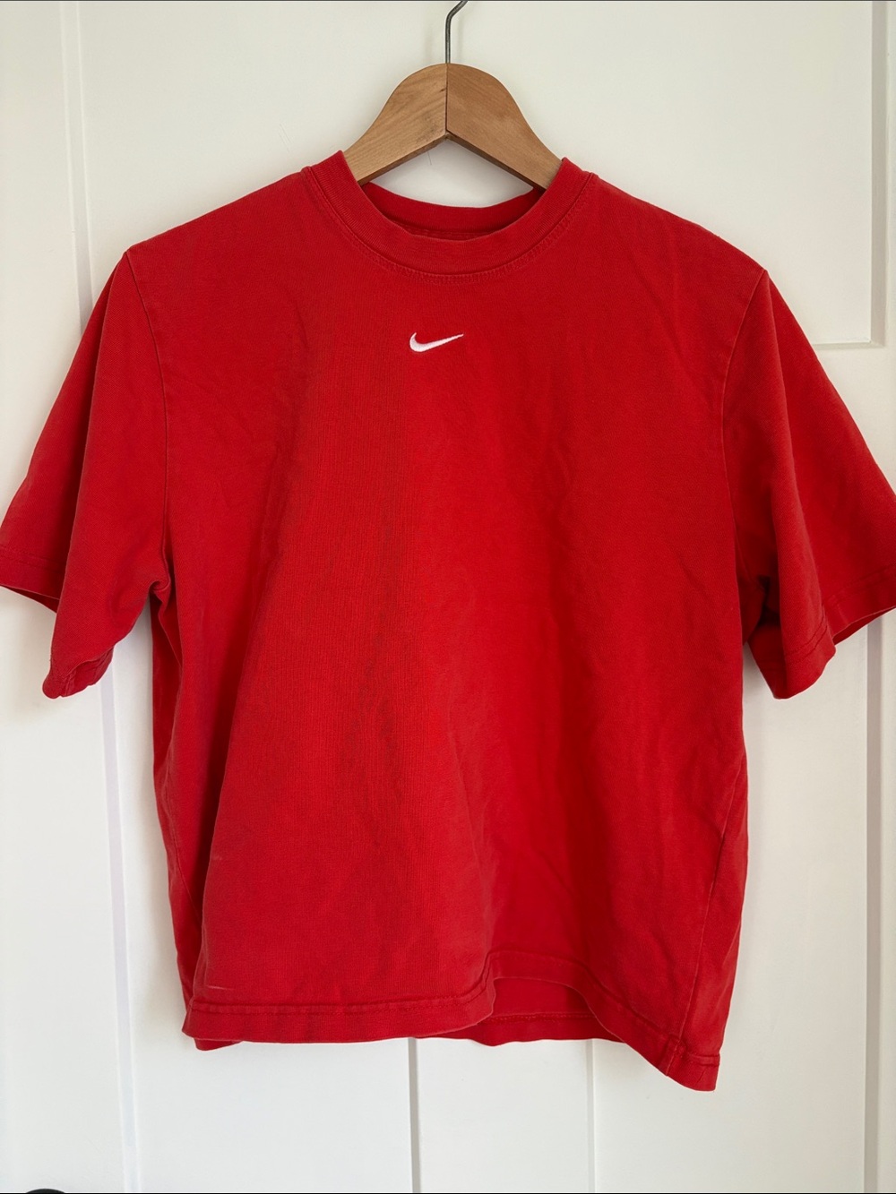 Nike Red heavy cotton Tee with White Swoosh